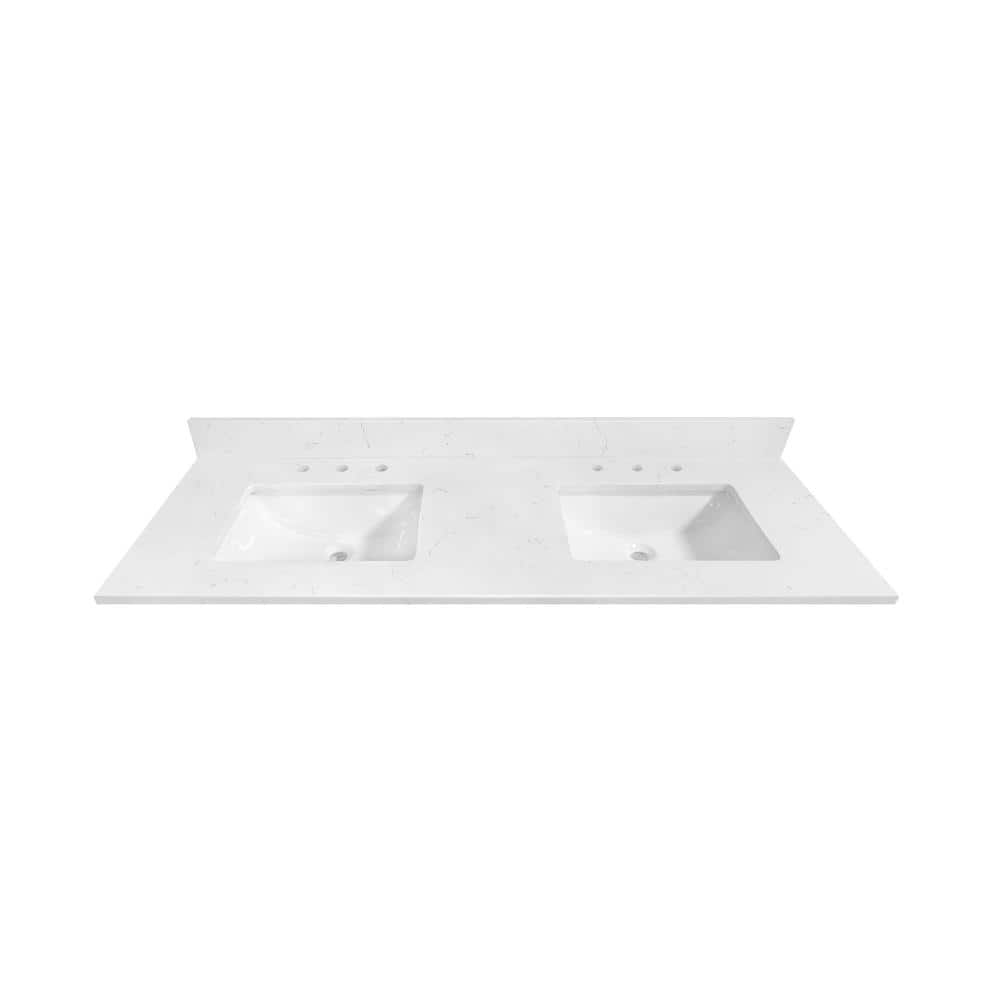 Reviews for Home Decorators Collection 61 in. W x 22 in D Quartz White