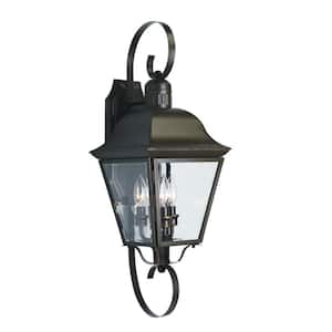 Feiss Cotswold Lane 3-Light Grecian Bronze Outdoor 23.75 in. Wall 