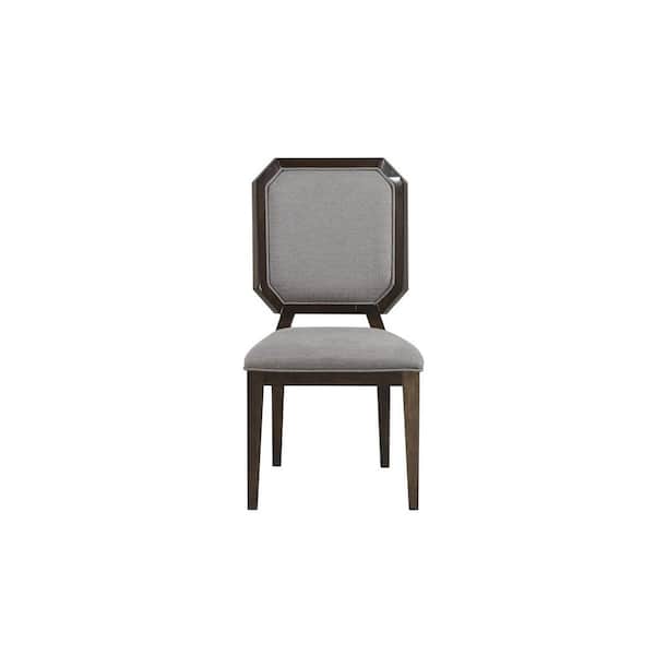 Acme Furniture Selma Gray Fabric and Tobacco Side Chair (Set of 2)