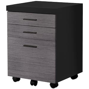 Black Filing Cabinet on Castors with 3-Drawers