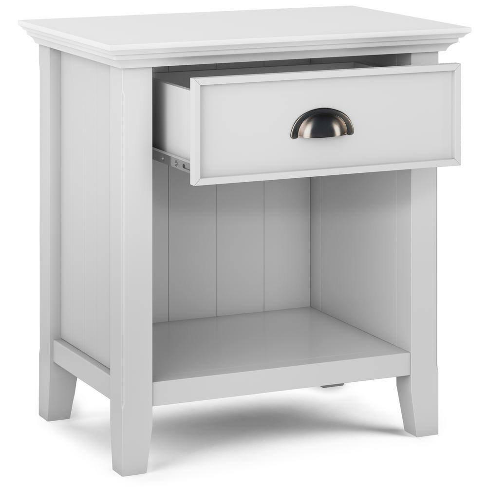 Acadian White Solid Wood 24'' Wide Nightstand with Drawer