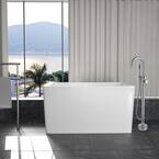 WOODBRIDGE 48 in. Acrylic Flatbottom Bathtub in White with Polished ...