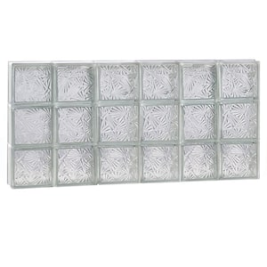 45 in. x 22.5 in. x 3.125 in. Metric Series Cuneis Pattern Frameless Non-Vented Glass Block Window