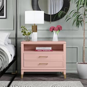 Westerleigh 30 in. W, 1-Drawer Nightstand, Pale Pink