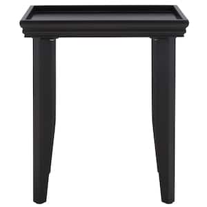 Naios 20.1 in. Black Rectangular Wood End Table