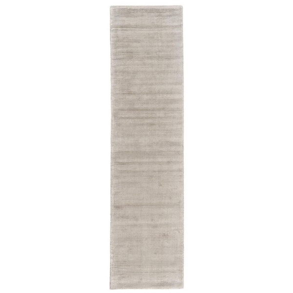 HomeRoots 2 ft. x 10 ft. Ivory and Tan Solid Color Area Rug