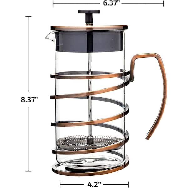OVENTE 4-Cup Copper French Press Coffee Maker with 4 Level Mesh Filter  FSF20C - The Home Depot