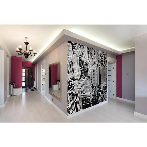 Brewster 118 in. x 98 in. Urban Jungle Wall Mural