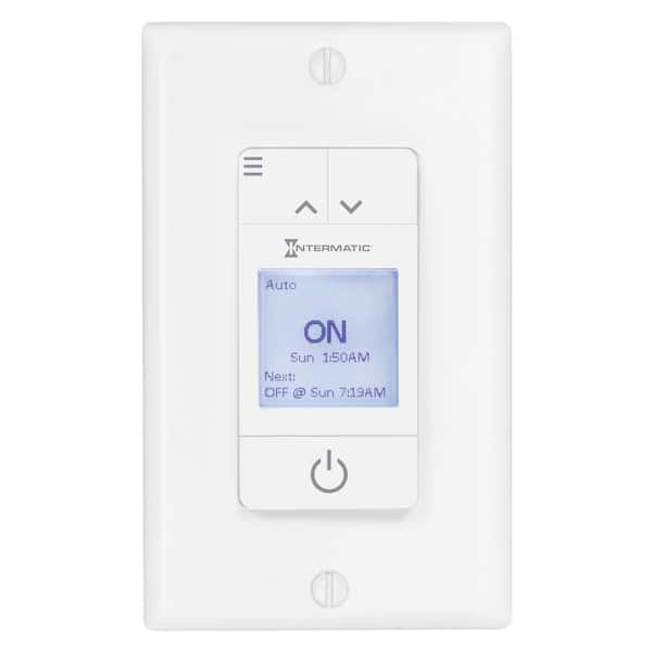 ASCEND Standard 15 Amp 7-Day Indoor Programmable In-Wall Timer with Auto DST and Astro ON/OFF in White