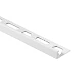 Jolly Matte White Textured Color-Coated Aluminum 1/4 in. x 8 ft. 2-1/2 in. Metal Tile Edging Trim
