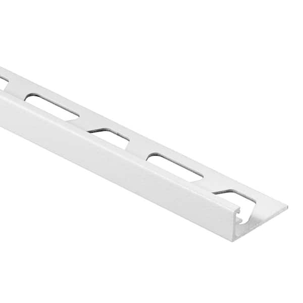 Schluter Schiene Matte White Textured Color-Coated Aluminum 7/16 in. x 8 ft. 2-1/2 in. Metal Tile Edging Trim
