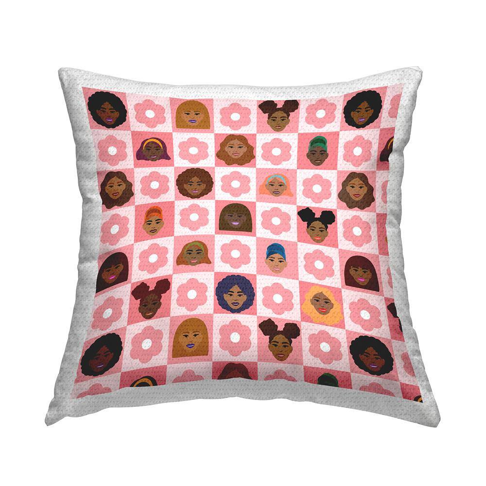 Varied Patterned Girls Pink Flower Blossoms Pink Square Outdoor Throw Pillow price history on PriceWatchPro