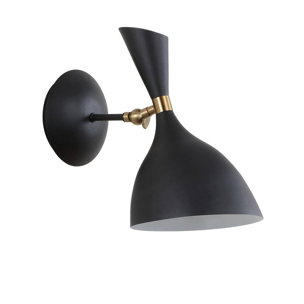 Josef Minimalistic Glam 10" Black Iron Dimmable LED Sconce