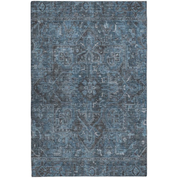 Dream Shag Premium Machine Washable Abstract ADS571 Navy 10 ft. x 14 ft. Area Rug