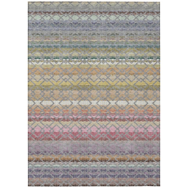Chantille Machine Washable Indoor/Outdoor Abstract ACN2531 Gray 9 ft. x 12 ft. Area Rug