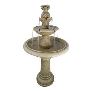 Stone Finish Brown 3-Tier Fountain