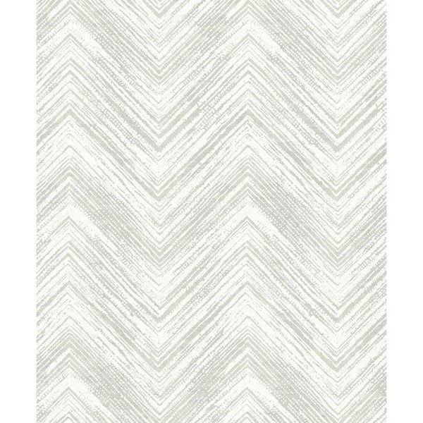 57.5 sq. ft. Ivory Elisiana Chevron Unpasted Non-Woven Paper Wallpaper Roll
