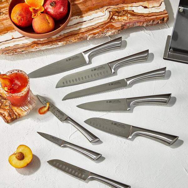 Cuisine::pro DAMASHIRO 9-Piece Stainless Steel Knife Set with Nami