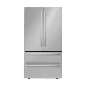 36 in. 22.5 Cu Ft Counter-Depth French Door Refrigerator in Stainless Steel