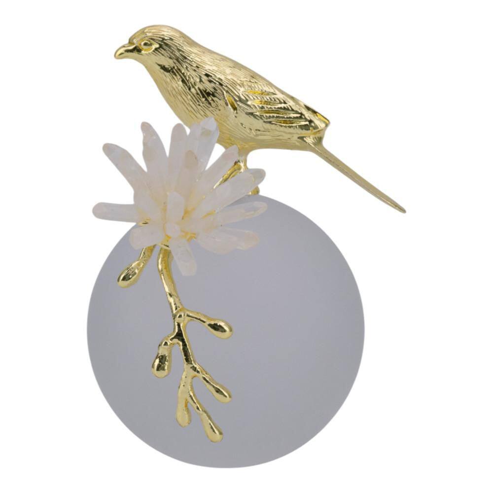 White/Gold 6 in. x 7 in. Metal Bird Statue with Round Crystal Base price history on PriceWatchPro
