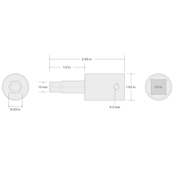 TEKTON 1/2 in. Drive x 13 mm Hex Bit Impact Socket SIB23213 - The
