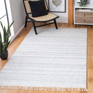 Kilim Ivory/Grey 7 ft. x 7 ft. Solid Color Gradient Square Area Rug
