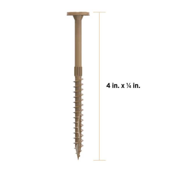 1/4 in. x 4 in. Star Drive Flat Head Multi-Purpose Structural Wood Screw - PROTECH Ultra 4 Exterior Coated (10-Pack)