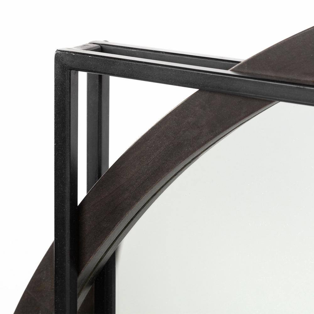 Norbert 46" Square Black Wood and Metal Wall Mirror
