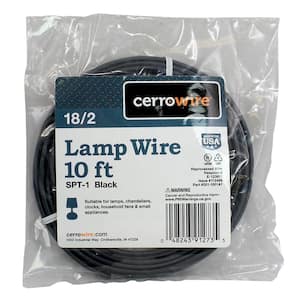 10 ft. 18/2 Black Stranded Copper Lamp Wire