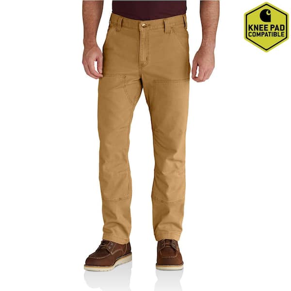 Men's 36 x 34 in. Brown Cotton/Spandex Rugged Flex Relaxed Fit Duck  Dungaree Pant
