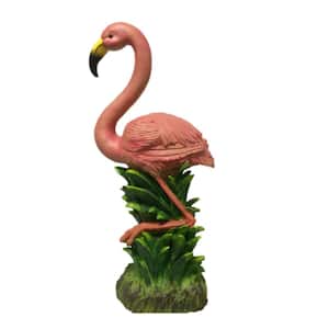 23 in. Pink Flamingo Beach Nautical Beach Statue