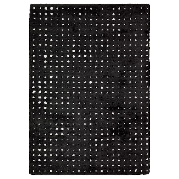 Gale Black/Ivory 10 ft. x 13 ft. Geometric Circles Polyester Indoor Area Rug