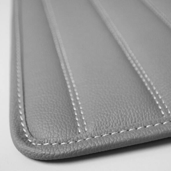 FH Group Gray 4-Piece Luxury Universal Liners Heavy Duty Anti-Slip Backing Faux  Leather Striped Car Floor Mats DMF12001GRAY - The Home Depot