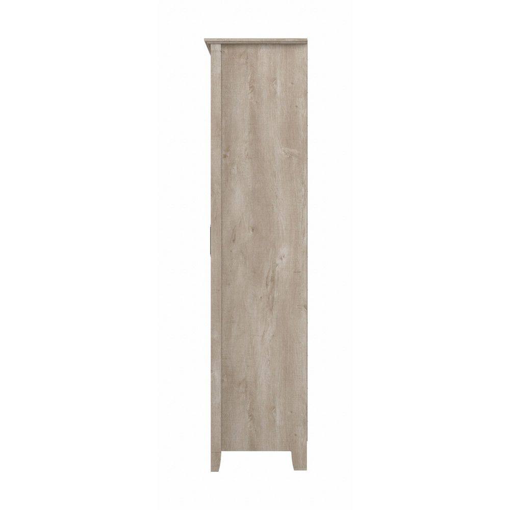 Washed Gray Tall Bathroom Storage Cabinet with Adjustable Shelves