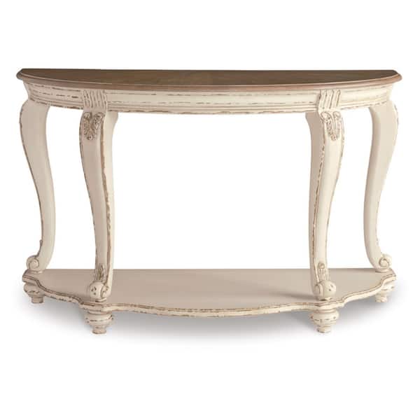 Signature DESIGN BY ASHLEY Realyn 48 in. White Rectangle Wood Console Table