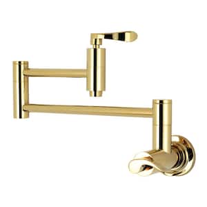 NuWave Wall Mount Pot Filler Faucets in Polished Brass