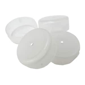 1-1/4 in. White Plastic Insert Patio Furniture Cups (4-Pack)