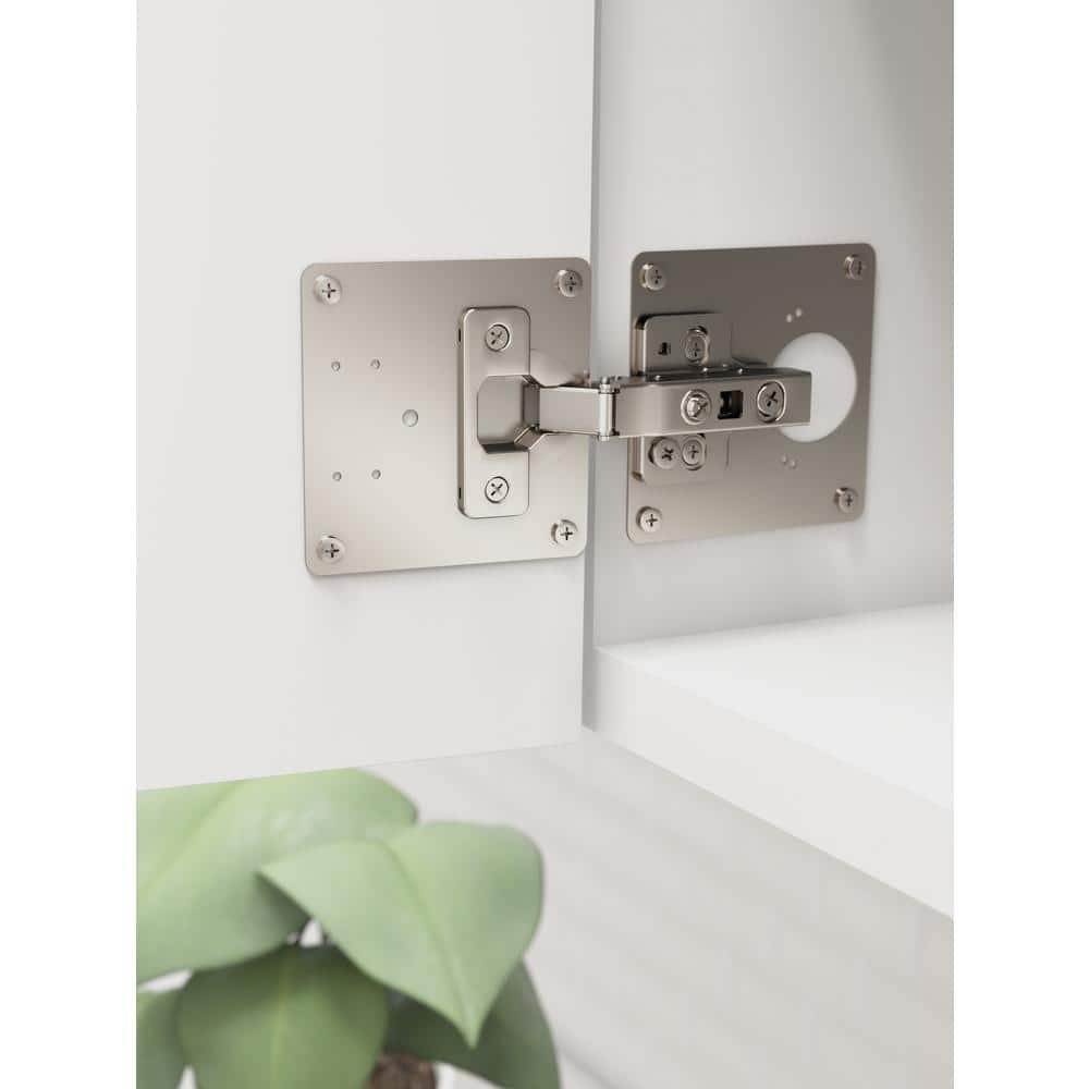 Satin Nickel Steel Cabinet Hinge Repair Plates