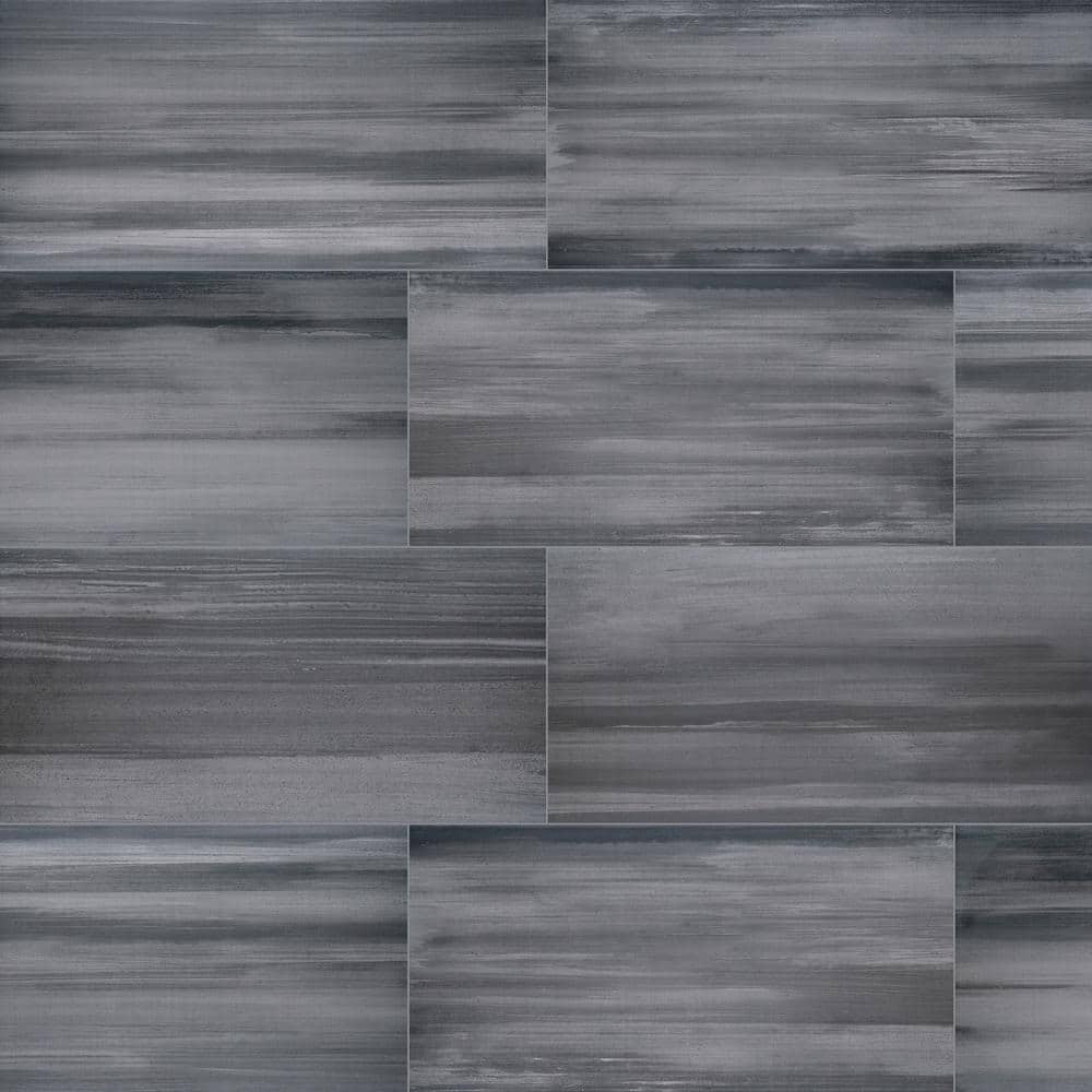 Water Color Graphite 12 in. x 24 in. Matte Porcelain Stone Look Floor and Wall Tile (576 sq. ft./Pallet) -  MSI, NWATGRA1224P