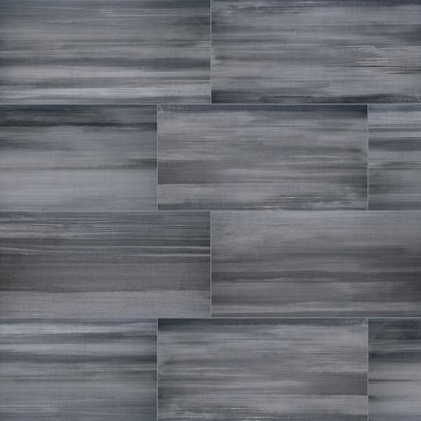 MSI Water Color Graphite 12 in. x 24 in. Matte Porcelain Stone Look Floor and Wall Tile (576 sq. ft./Pallet)