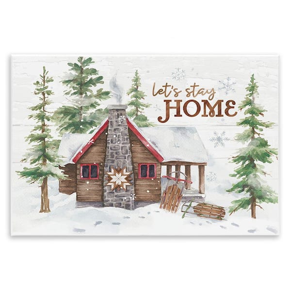Stupell Industries Cozy Winter Cabin Phrase by Courtney Morgenstern 1-Piece Unframed Graphic Print Nature Poster Art Print 15 in. x 10 in.