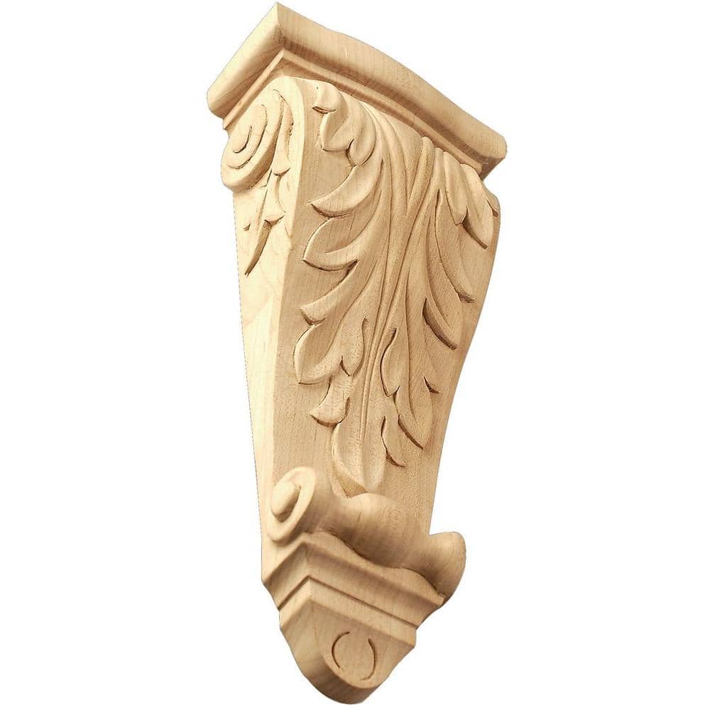 24" Unfinished Hand Carved Alder Wood Corbel