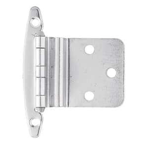 Chrome 3/8 in. Inset Cabinet Hinge without Spring (1-Pair)