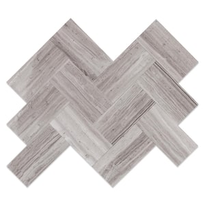 Sesame Greige 12.25 in. x 10.75 in. x 5mm Polished Stone Peel and Stick Wall Mosaic Tiles (5.58 sq. ft./6 Pack)