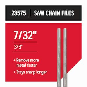 7/32 in. Round Saw Chain Files (2-Pack), for 3/8 in. and 0.404 in. pitch saw chain 23575