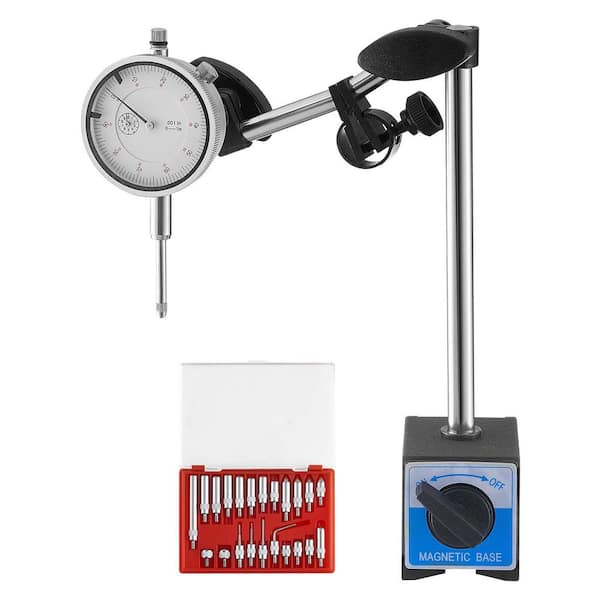 Dial Test Indicator with Dual Rod Stand and Storage Case, 0.001 in. Accuracy, 0-1 in. Range, Fine Adjustable Long Arm