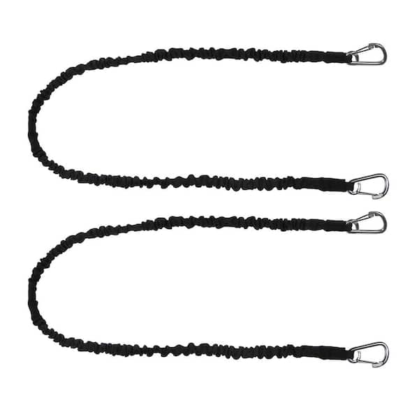 Extreme Max BoatTector High-Strength Line Snubber and Storage Bungee, Value 2-Pack - 48 in. with Medium Hooks, Black