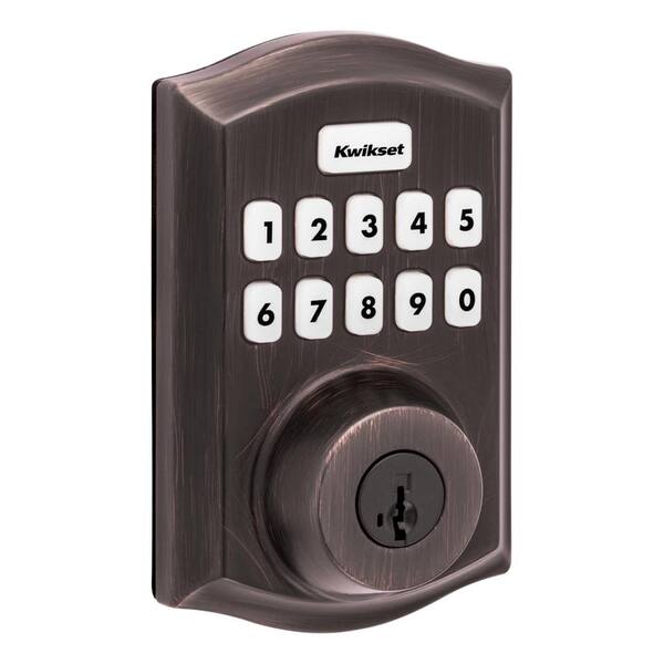 Kwikset Home Connect 620 Keypad 869 Traditional Venetian Bronze Connected Smart Lock Deadbolt with Z-Wave-700 Feat SmartKey