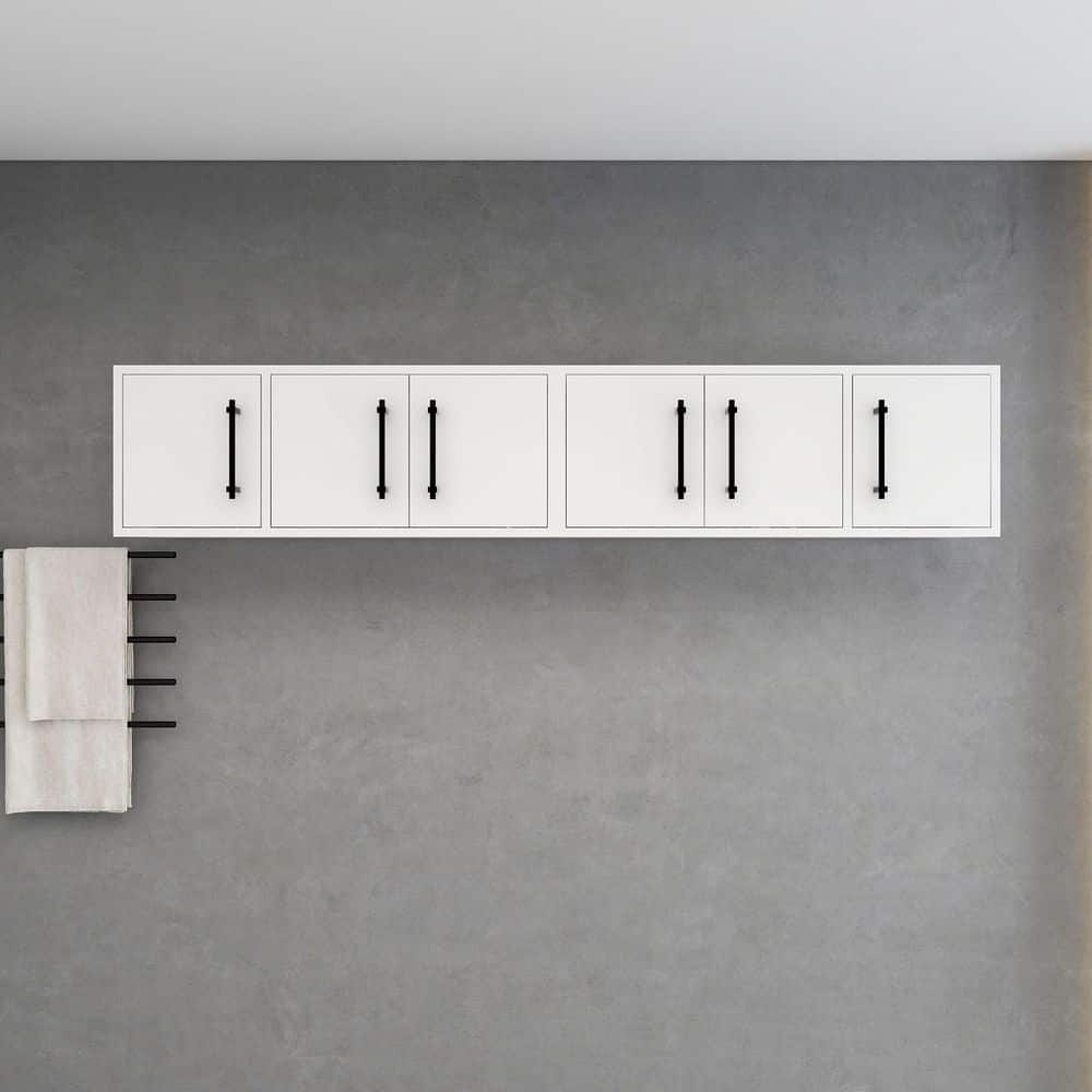 Victoria 71.2 in. W x 11.8 in. D x 13.78 in. H White Plywood Wall Overhead Floating Linen Cabinet in Gloss White price history on PriceWatchPro
