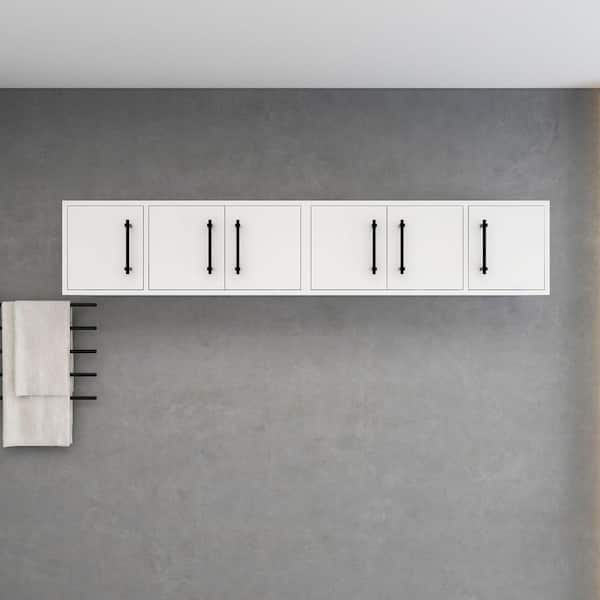 Victoria 71.2 in. W x 11.8 in. D x 13.78 in. H White Plywood Wall Overhead Floating Linen Cabinet in Gloss White